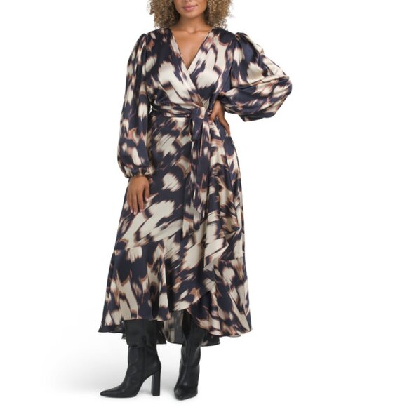 TANYA TAYLOR Cream Multi Long Sleeve Blaire Dress - Picture 1 of 2